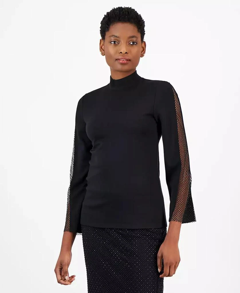 Anne Klein Women's Sernity Knit Long-Embellished-Sleeve Top 1