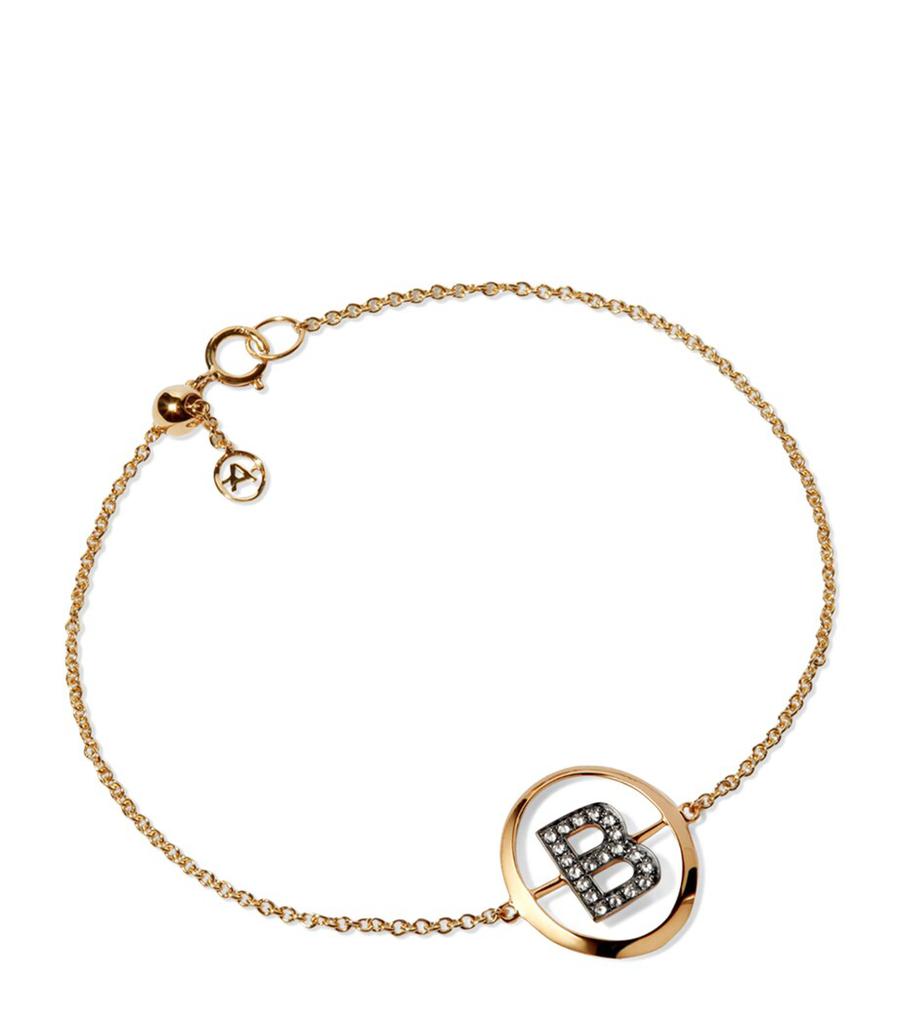 Annoushka Yellow Gold and Diamond Initial B Bracelet