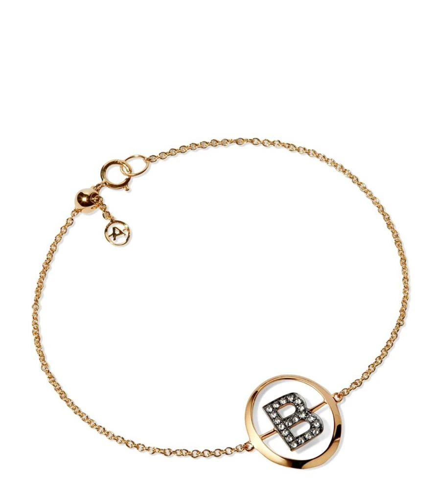 Annoushka Yellow Gold and Diamond Initial B Bracelet 1