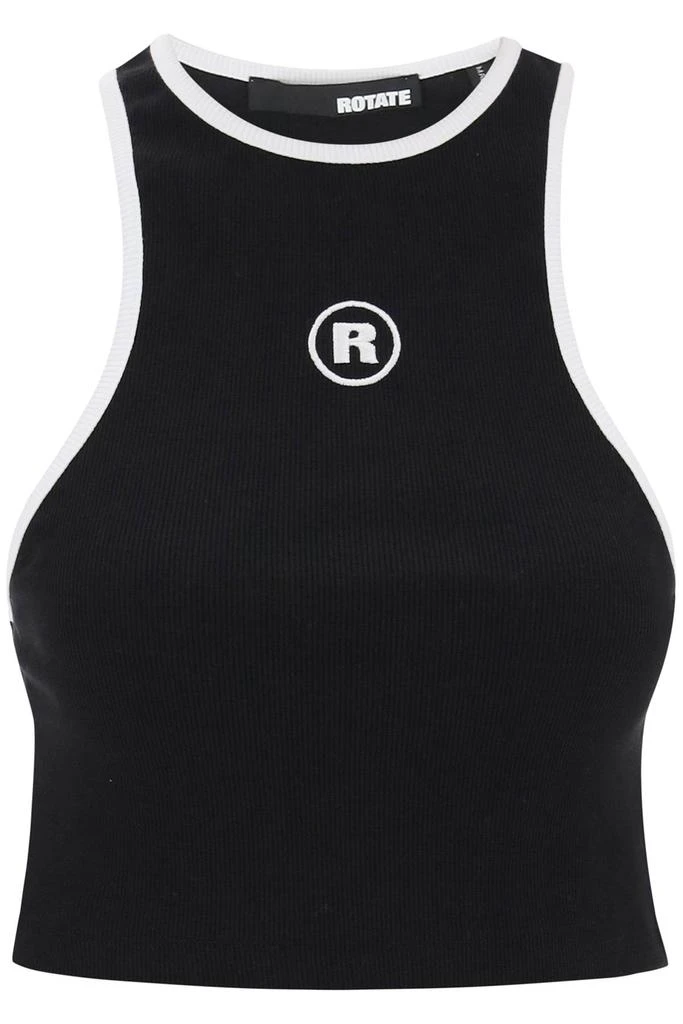 ROTATE Birger Christensen Rotate cropped top with logo embroidery 1
