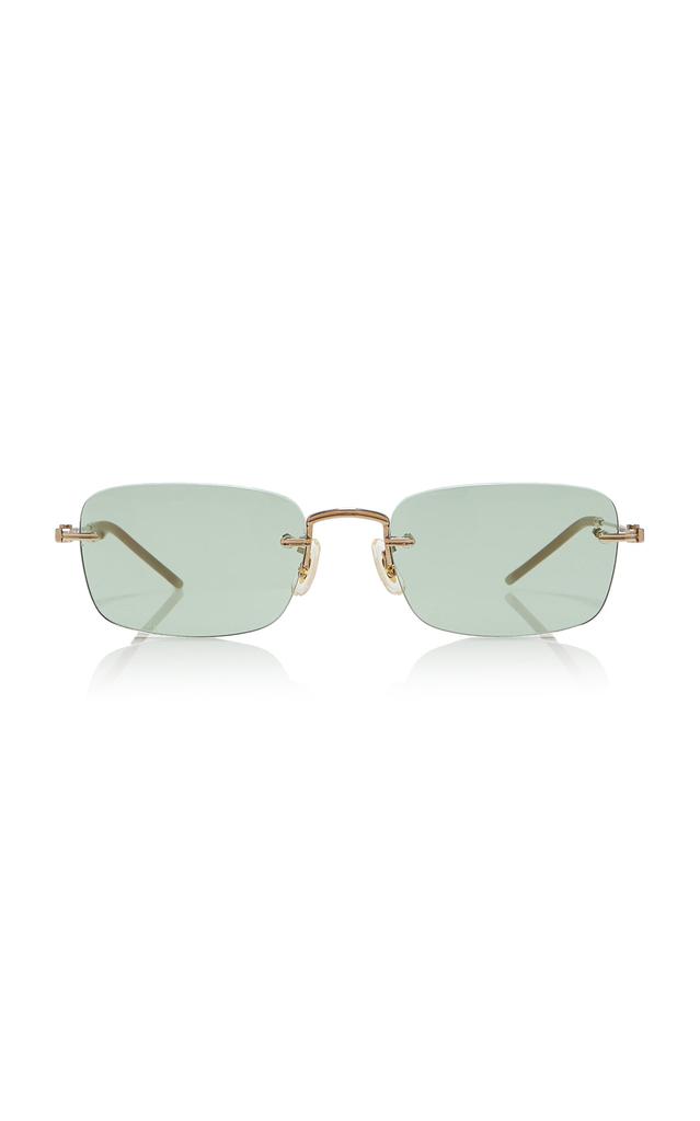 Shop Oliver Peoples - TK-10 Square-Frame Metal Sunglasses
