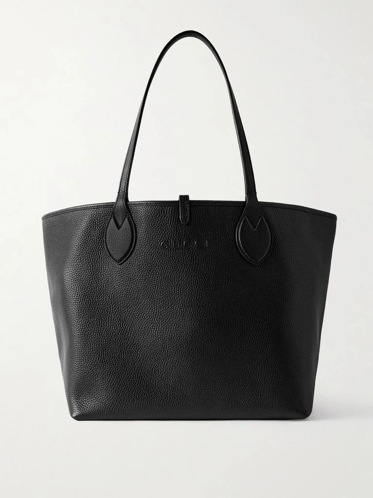 Gucci Totissima 正反两用纹理皮革提花帆布手提包 1