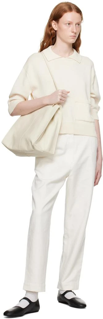 Margaret Howell Off-White Tapered Trousers 4