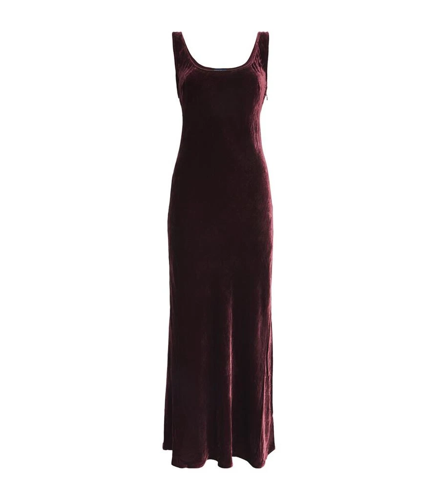 Ralph Lauren Silk-Blend Velvet Maxi Dress 1
