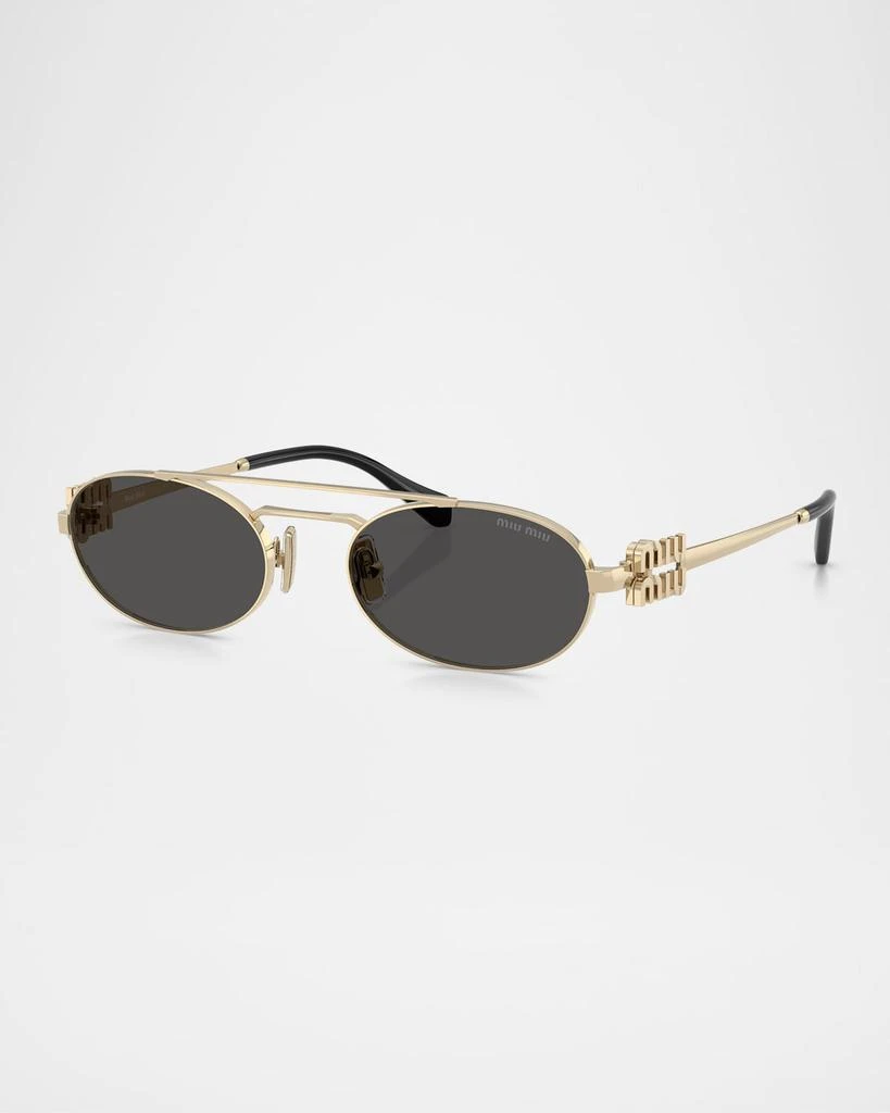 Miu Miu Logo Metal Oval Sunglasses 3