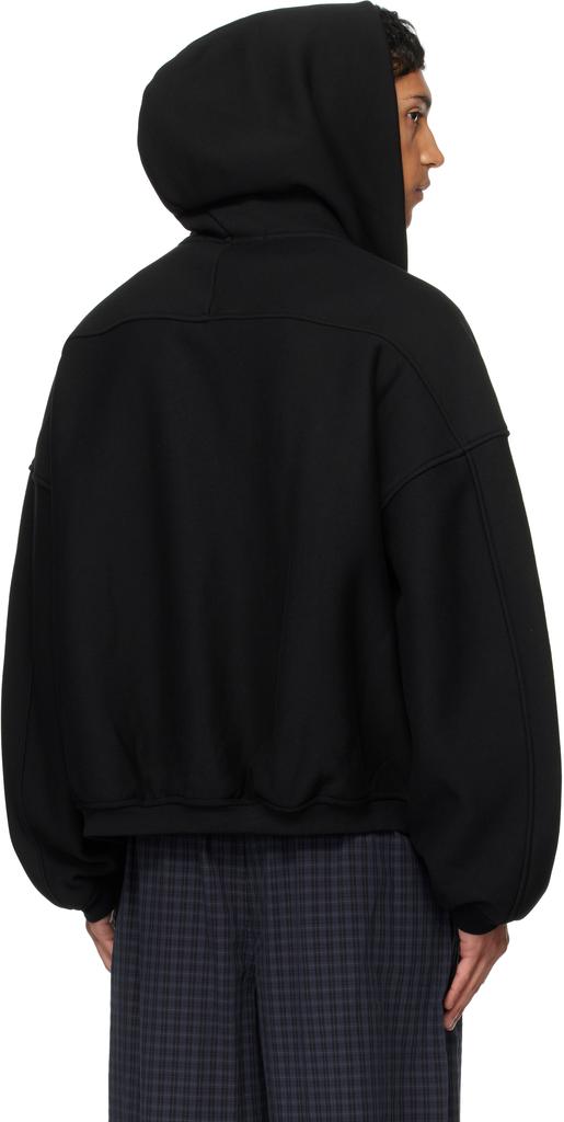 Black Zip Star Puff Logo Hoodie – On Sale Now with Up to 10% Off