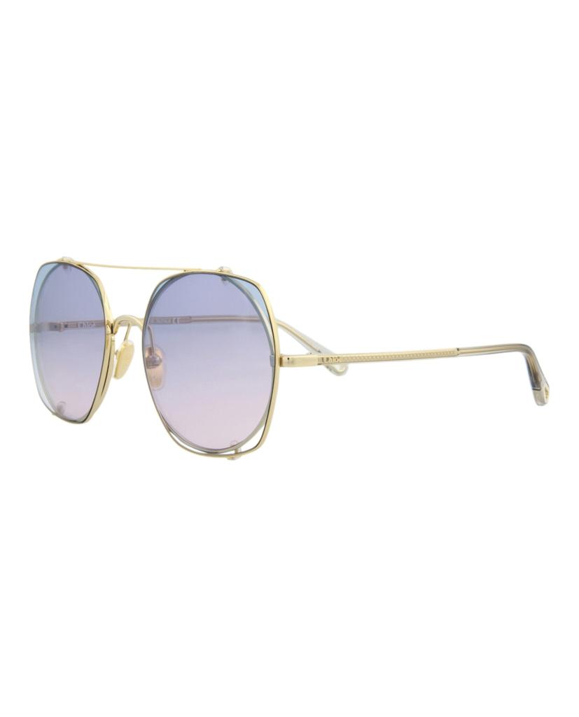 Chloé Square-Frame Metal Sunglasses