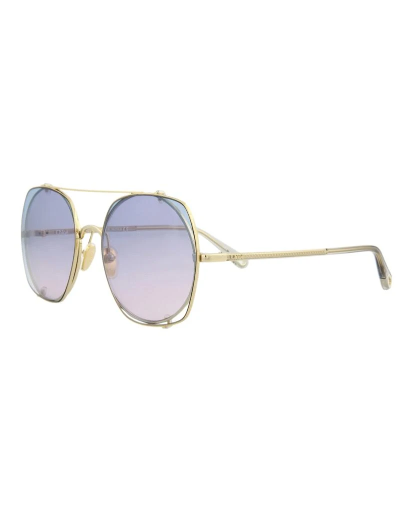 Chloé Square-Frame Metal Sunglasses 2