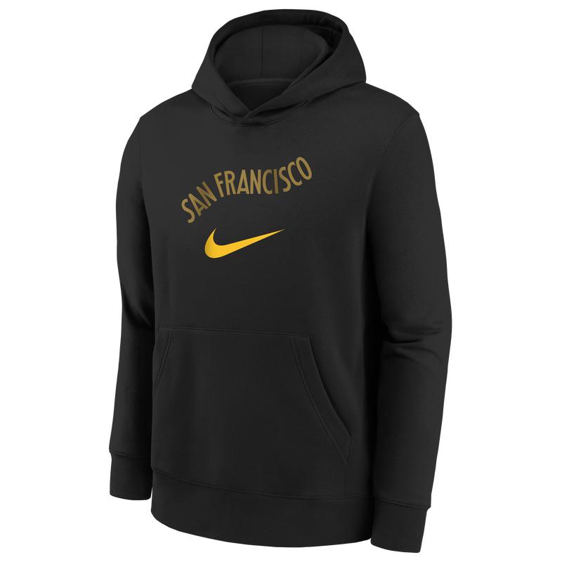 NBA Nike Warriors Club City Edition Pullover Hoodie - Boys' Grade School