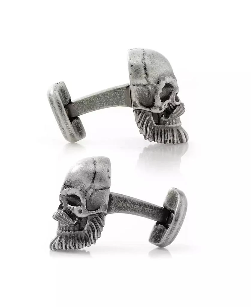 Ox and Bull Trading Co. Men's Stainless Steel Mustache Skull Cufflinks 3
