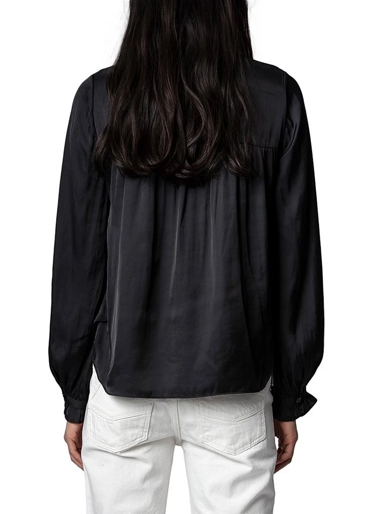 Zadig&Voltaire Tilan Satin Long-Sleeve Blouse 6