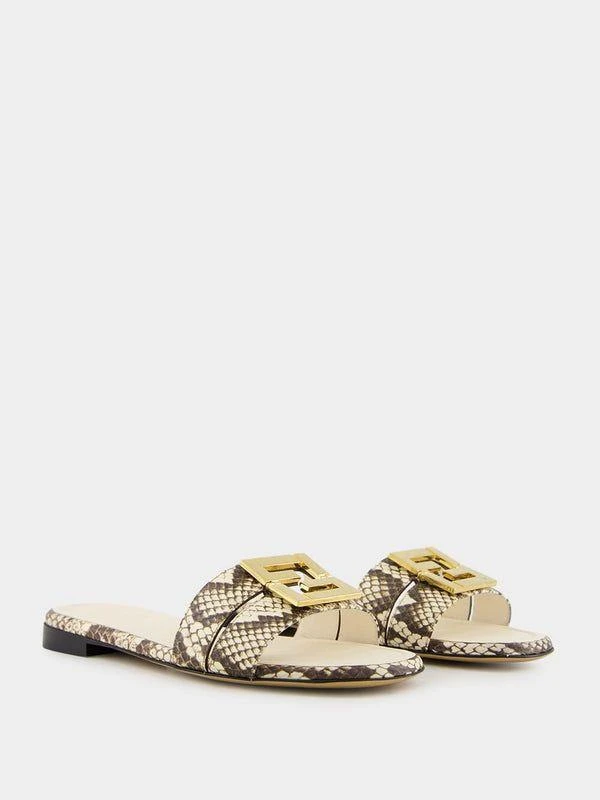 Fendi MULTICOLOR LEATHER FENDI FFOLD SLIPPERS 3