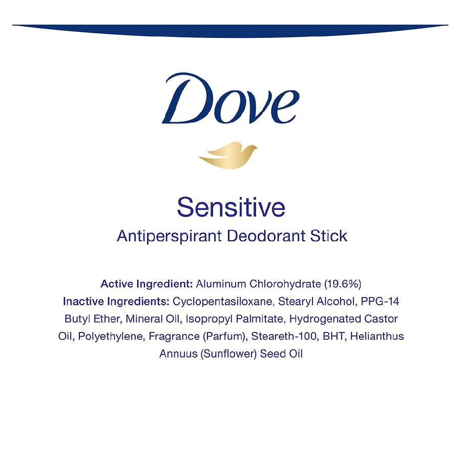 Dove Antiperspirant Deodorant Stick, Sensitive Sensitive Skin 4