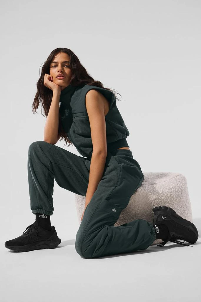 Alo Polar Fleece Wintry Mix Pant - Charcoal Green 5