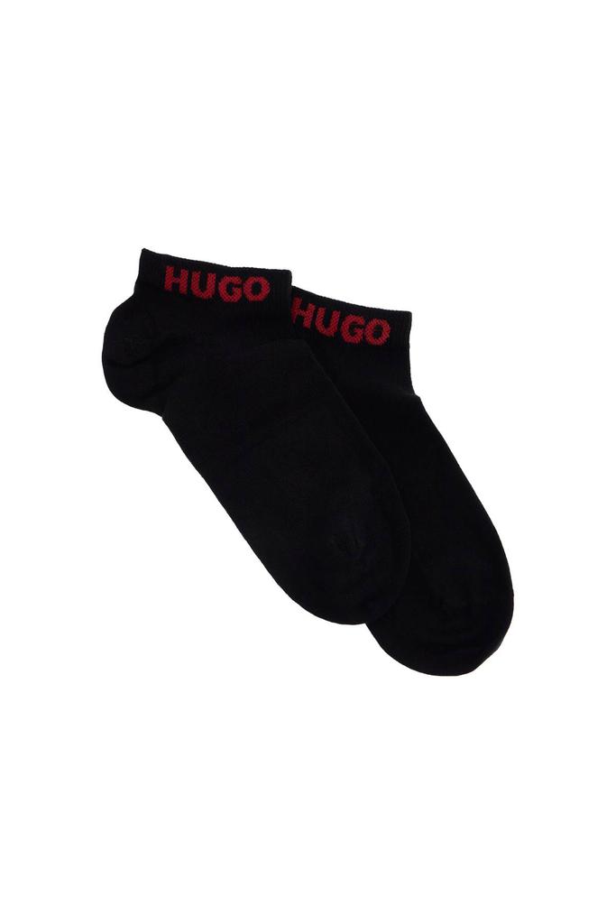 Hugo Boss men
s short socks 4 pairs cotton repeated logo black and red
