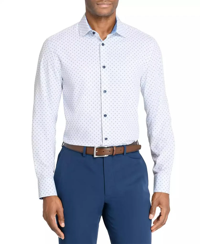 ConStruct Men’s Recycled Slim Fit Micro Geo 4-Way Stretch Performance Dress Shirt 1