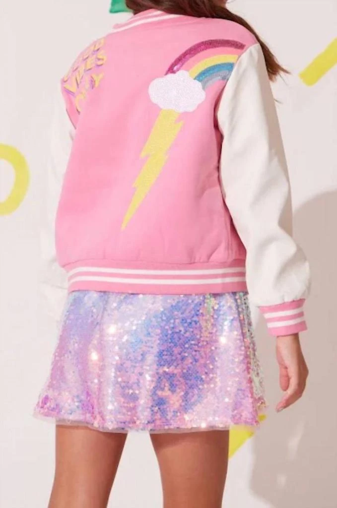 Lola + The Boys Lola + The Boys - Girls Good Vibes Varsity Bomber Jacket 2