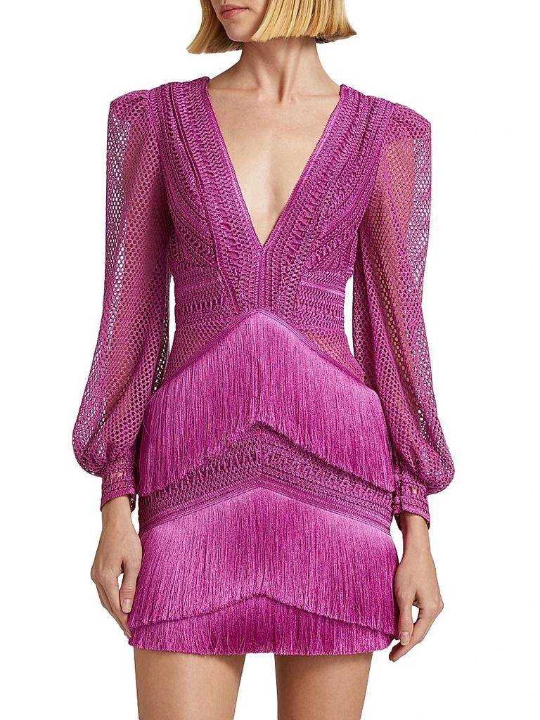 patbo netted fringe beach dress Patbo Selene PRINTED Mesh Beach Dress