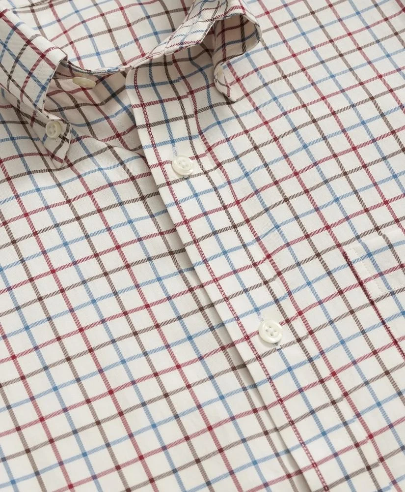 Brooks Brothers Luxe Cotton Twill Polo Button Down Collar, Windowpane Shirt 2