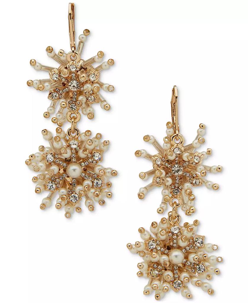 Lonna & Lilly Gold-Tone Crystal & Imitation Pearl Cluster Double Drop Earrings