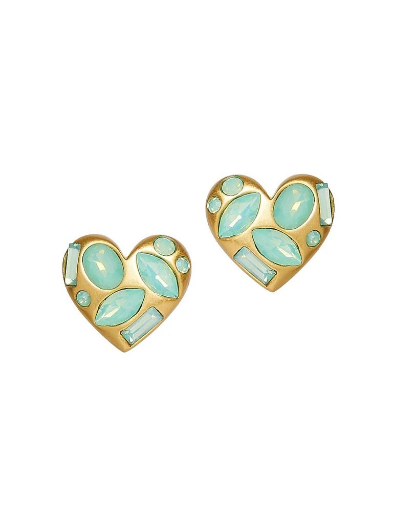 Lele Sadoughi Crystal Molten Heart 14K-Gold-Plated 
Resin Stud Earrings