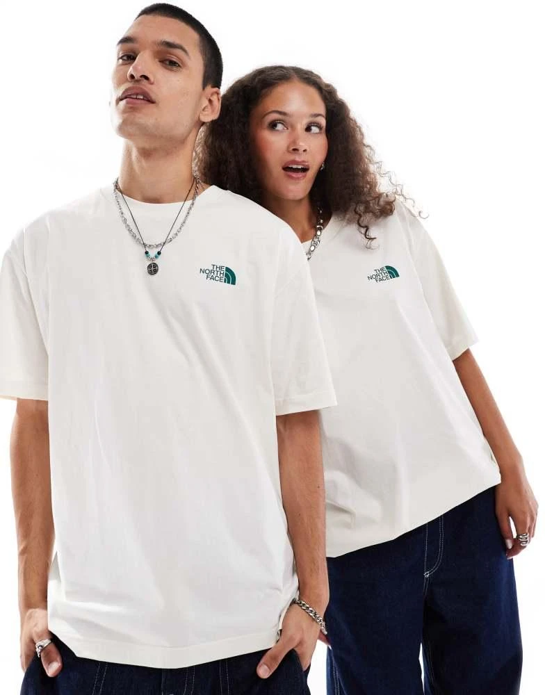 The North Face The North Face Mountain Sketch back print oversized t-shirt in off white 2