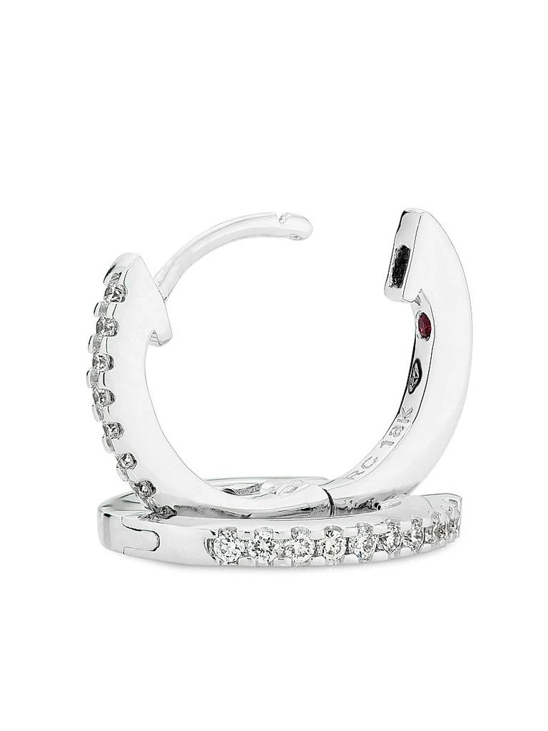 Roberto Coin Tiny Treasures Small 18K Yellow Gold, Ruby 
0.09 TCW Diamond Huggie Earrings 3