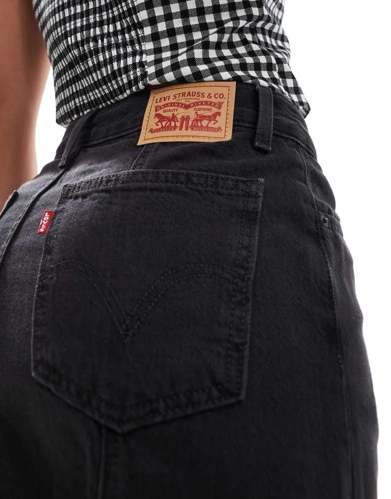 Levi's Levi's fit and flare denim skirt in black 2