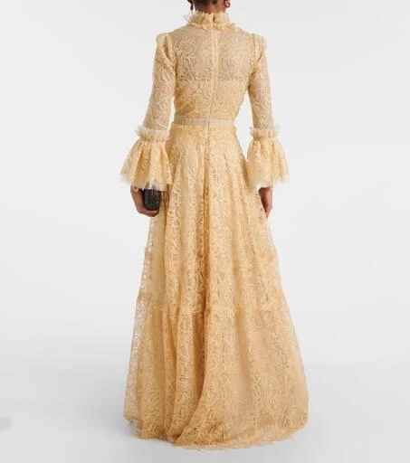 Costarellos Ruched lace gown 3