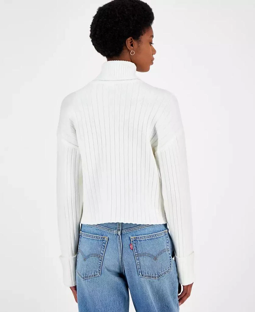 Ultra Flirt Juniors' Ribbed Cuffed Sleeve Turtleneck Sweater 2