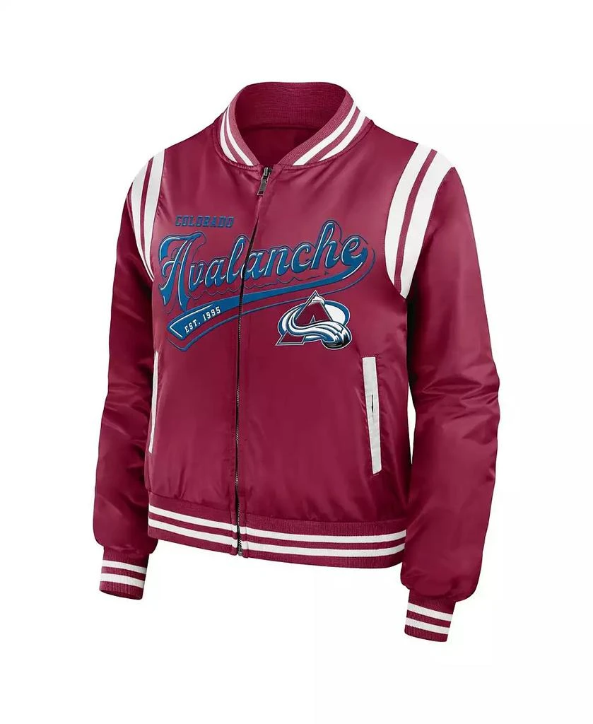 WEAR by Erin Andrews Women's Garnet Colorado Avalanche Baller Full-Zip Bomber Jacket 3