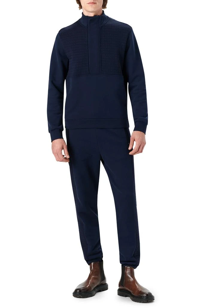 BUGATCHI Quilted Quarter-Zip Organic Cotton Sweatshirt 2