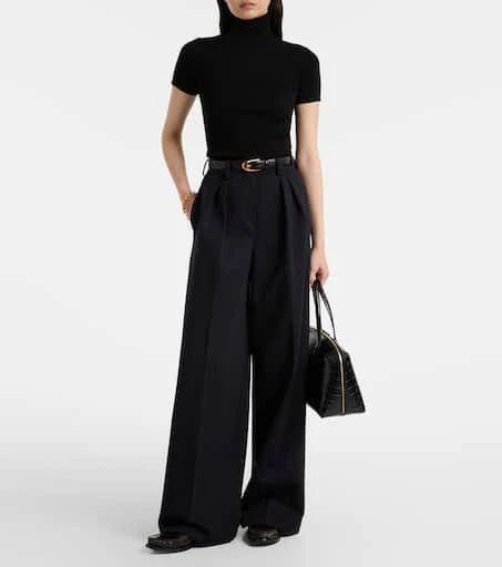 Max Mara Molo pleated wool and cotton-blend pants 2