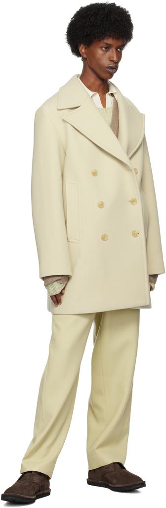 AURALEE Green Sponge Wool Melton Peacoat JP-5-L - Free AURALEE Green Sponge Wool Melton Peacoat JP-5-L - Free