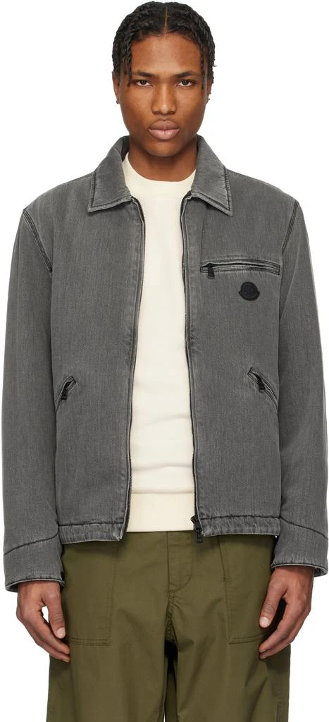 Moncler Gray Acate Padded Denim Overshirt