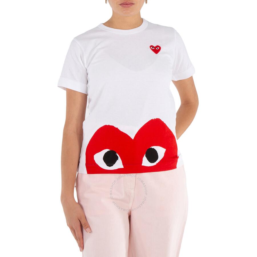 Comme des Garcons Ladies Double Heart Print T-shirt