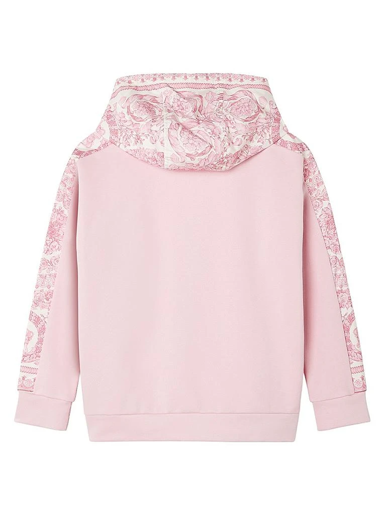 Versace Little Girl
s 
Girl
s Logo Barocco Foulard Fleece Hoodie 3