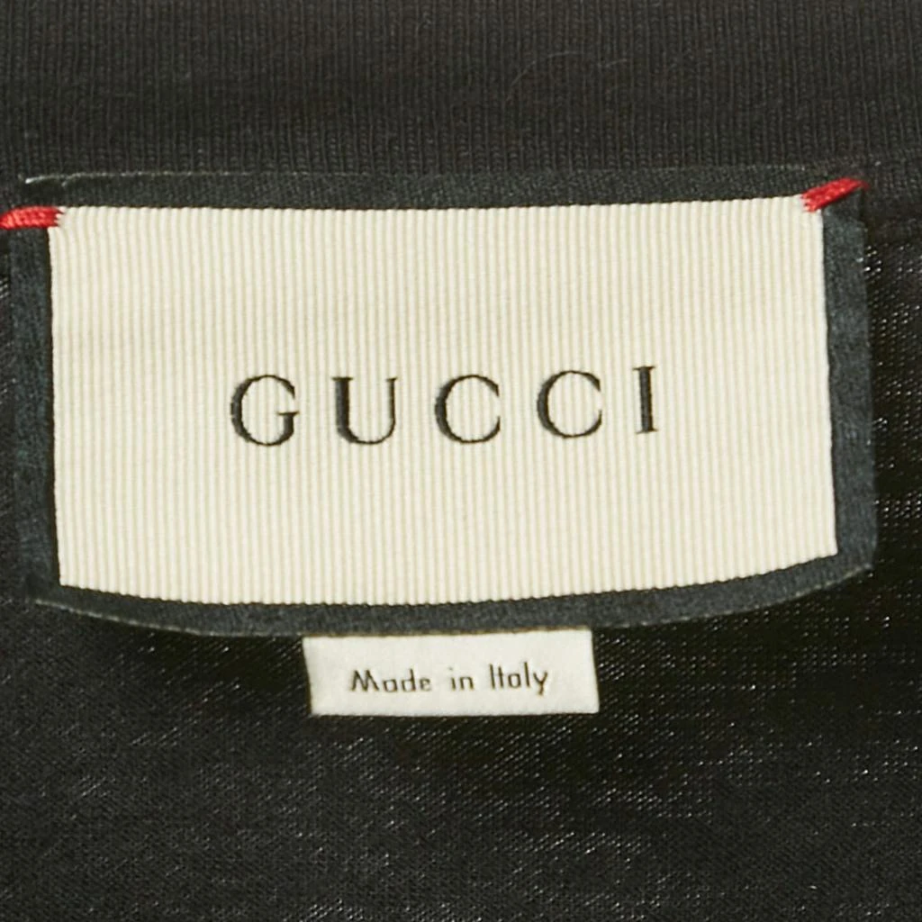 Gucci Gucci Black Logo Print Jersey Crewneck T-Shirt L 5