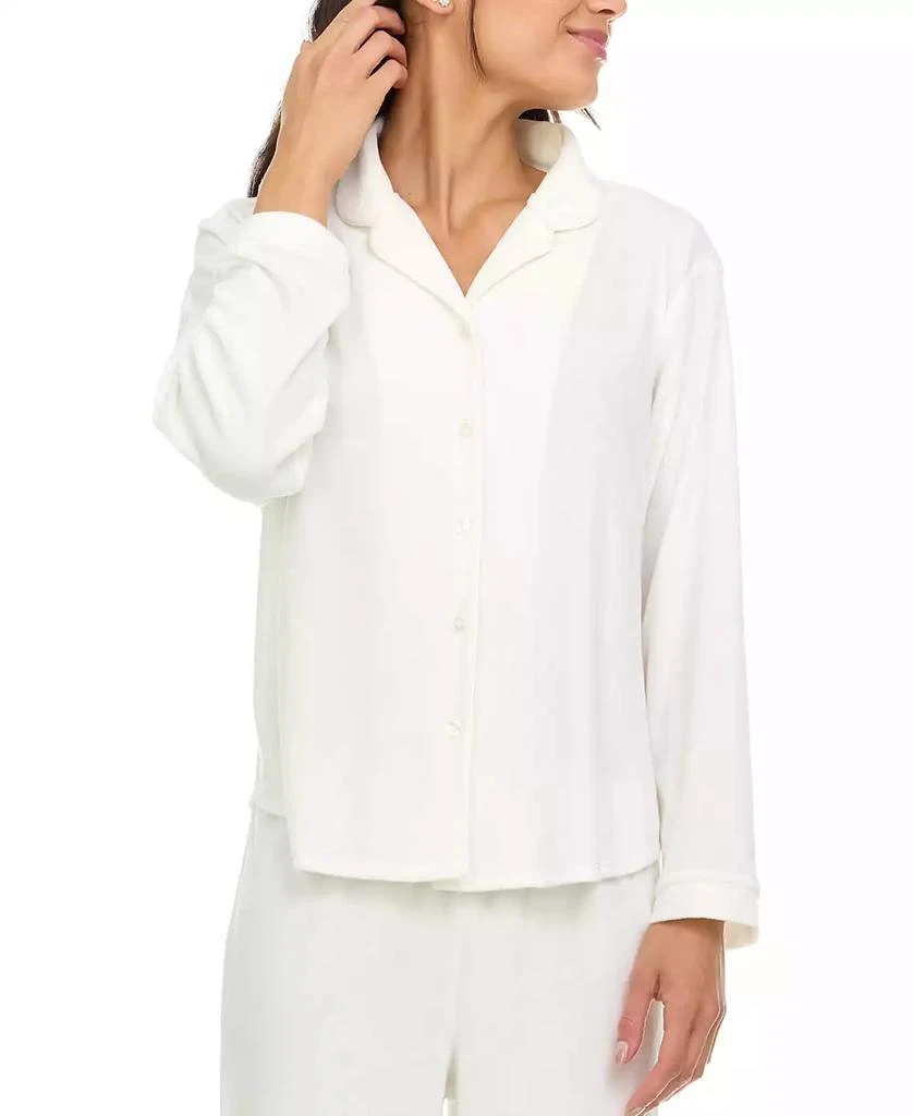 Flora Nikrooz Women's Addie Printed Velour Long Sleeve Pajama Set 3
