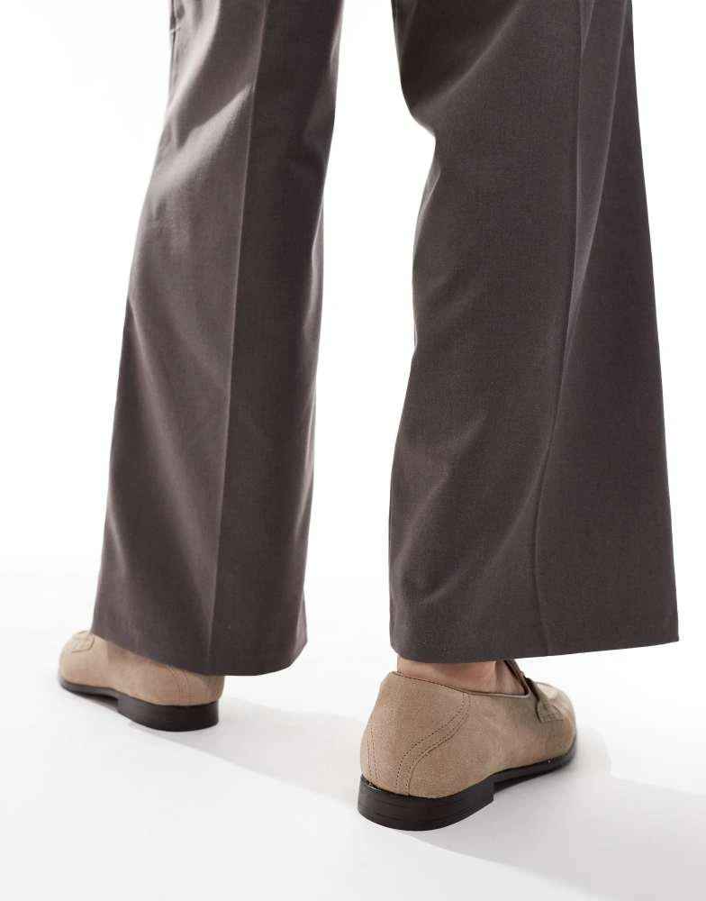 ASOS ASOS DESIGN loafers in stone suede with snaffle 4