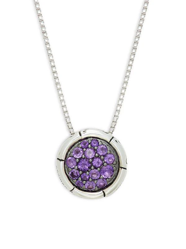 John Hardy Bamboo Sterling Silver & Amethyst Pendant Necklace 1