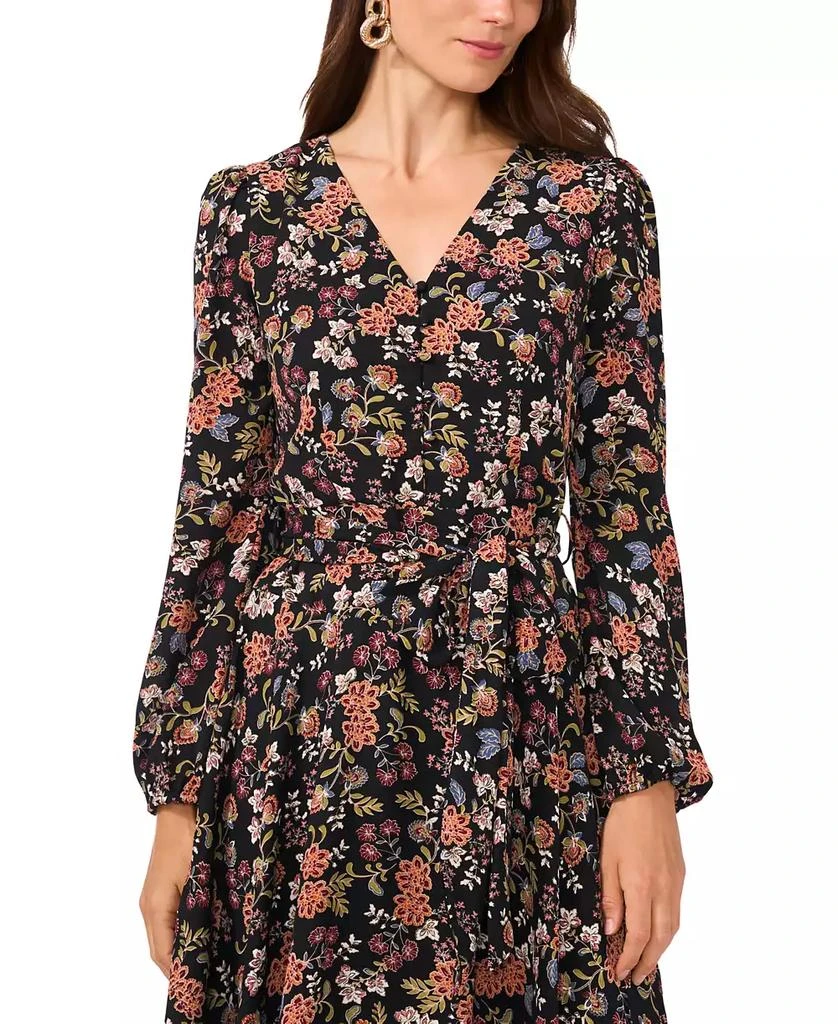 Vince Camuto Women's V-Neck Belted Asymmetric-Hem Dress 3