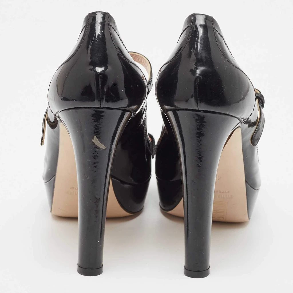 Miu Miu Miu Miu Black Patent Leather Platform Mary Jane Loafer Pumps Size 40 5