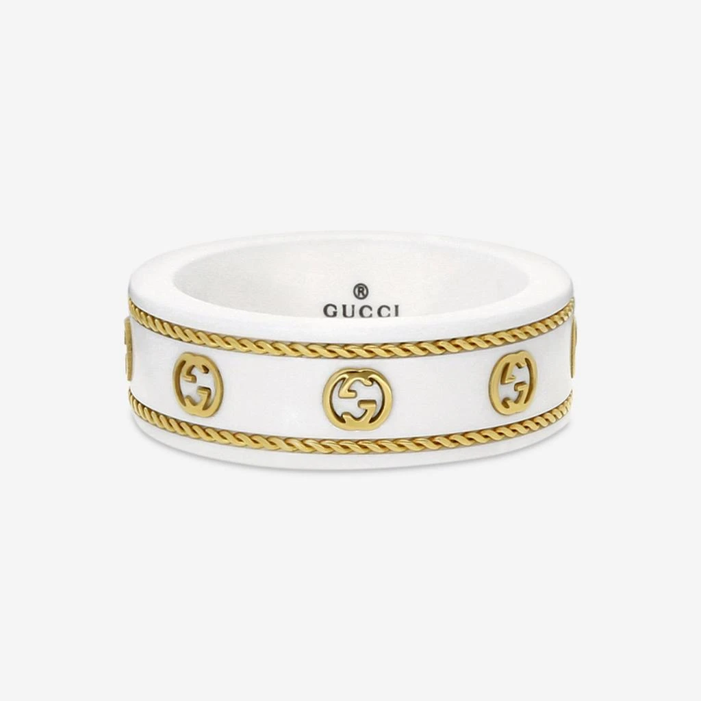 Gucci Gucci Icon 18K Yellow Gold & Zirconia Band Ring YBC606826002013 1