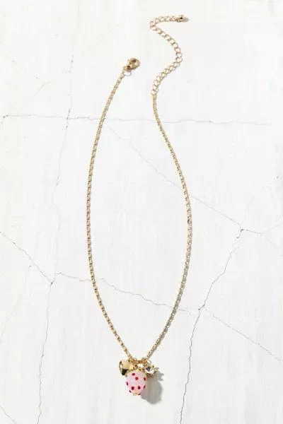 Urban Outfitters Strawberry & Heart Charm Necklace 2