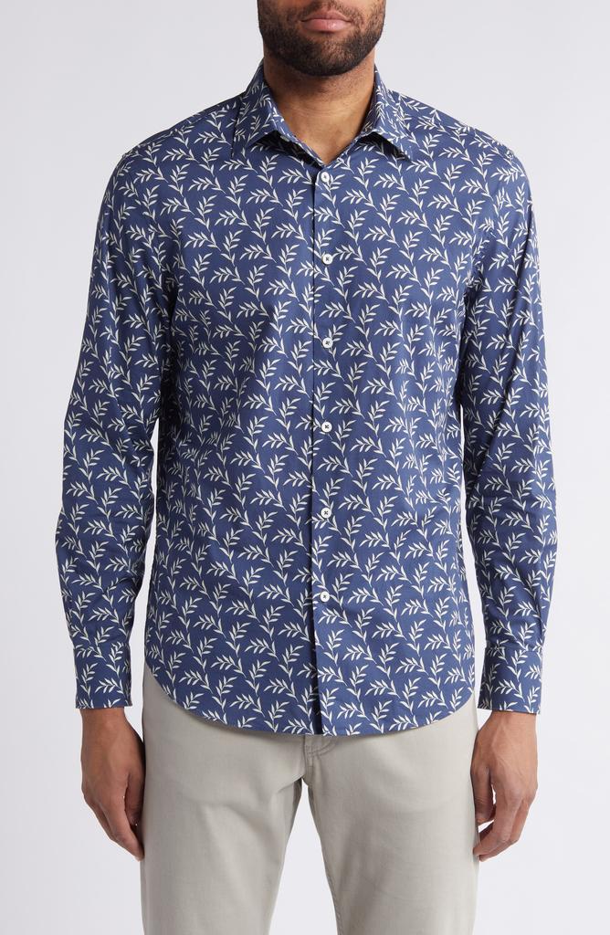 BUGATCHI Julian Print Stretch Cotton Button-Up Shirt
