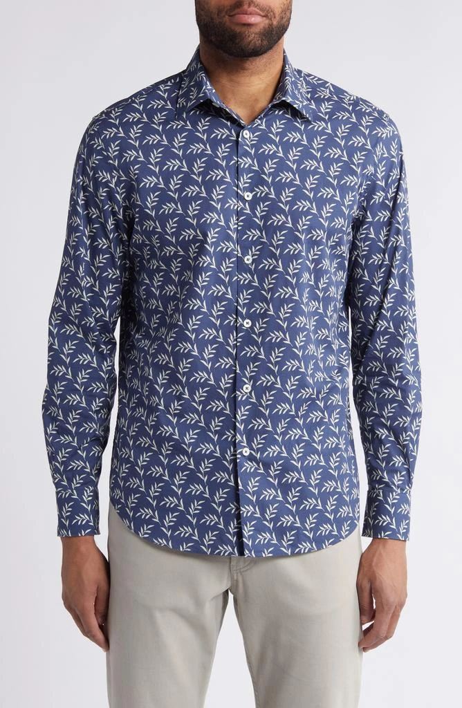 BUGATCHI Julian Print Stretch Cotton Button-Up Shirt 1