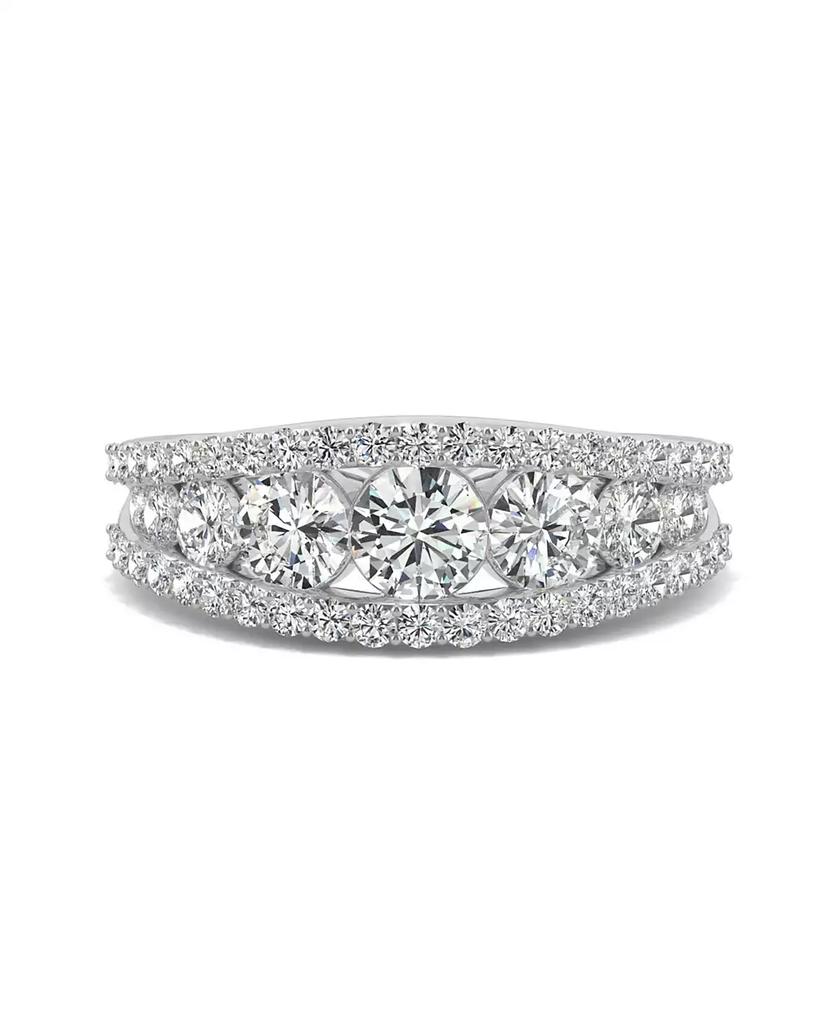 Charles & Colvard Moissanite Graduated Stone Band 1-1/2 ct. t.w. Diamond Equivalent in 14k White Gold