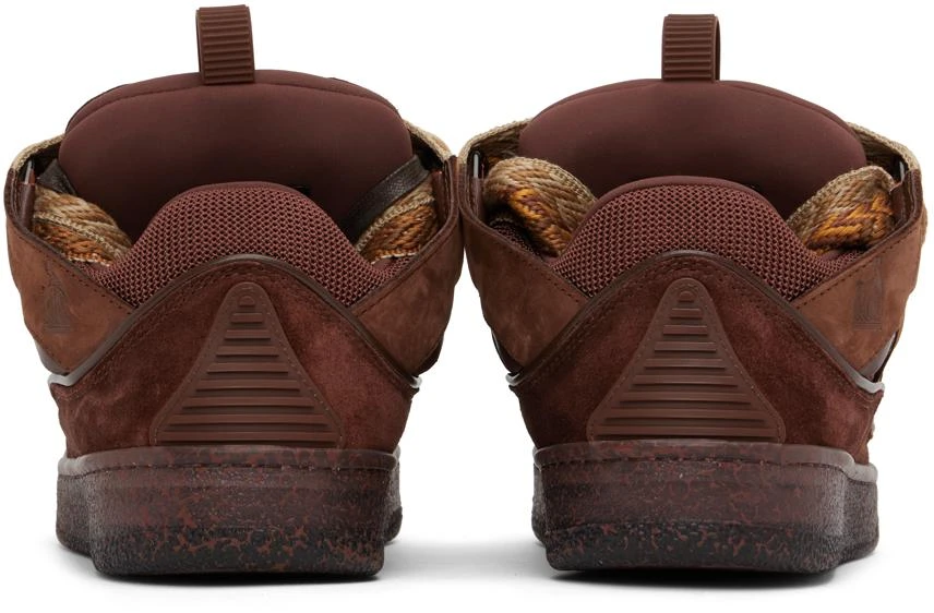 Lanvin Brown Leather Curb Sneakers 2