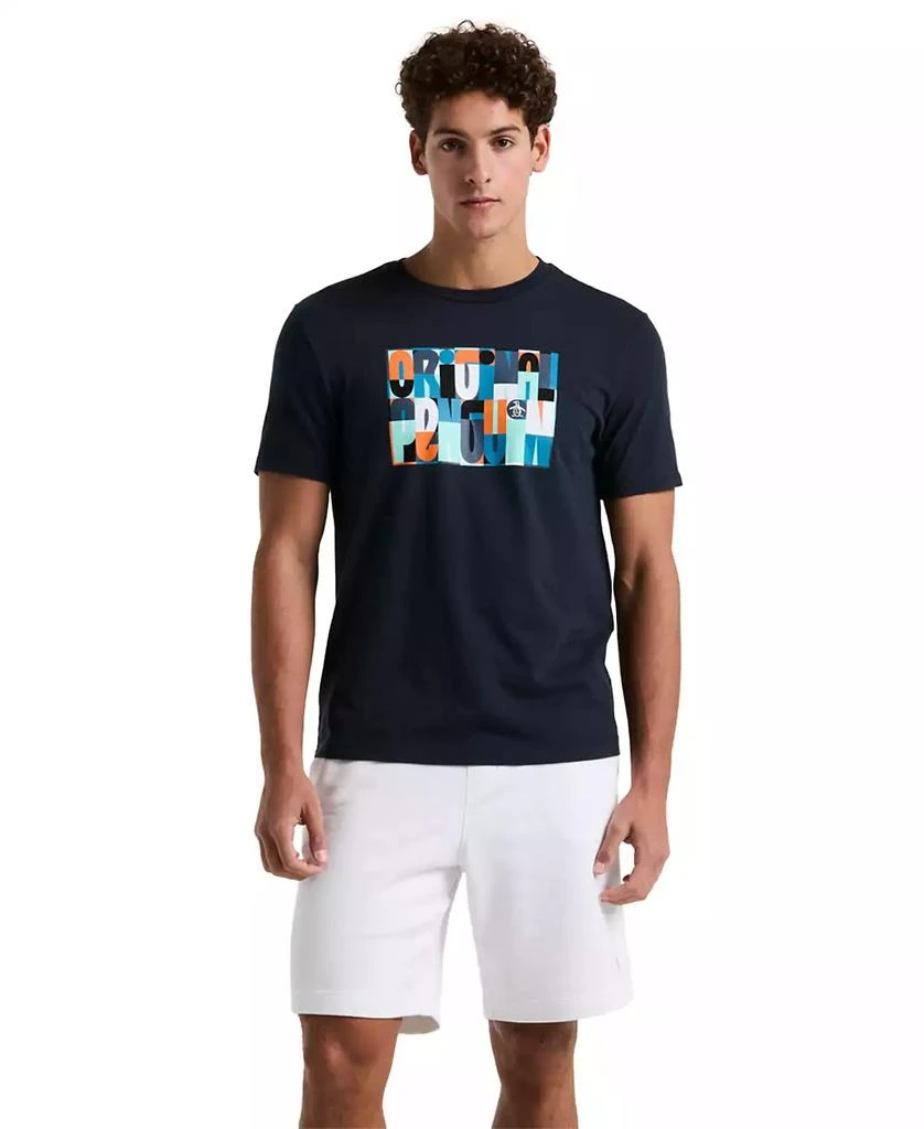 Original Penguin Men's Slim Fit Short Sleeve Crewneck Colorblocked Logo Graphic T-Shirt 4